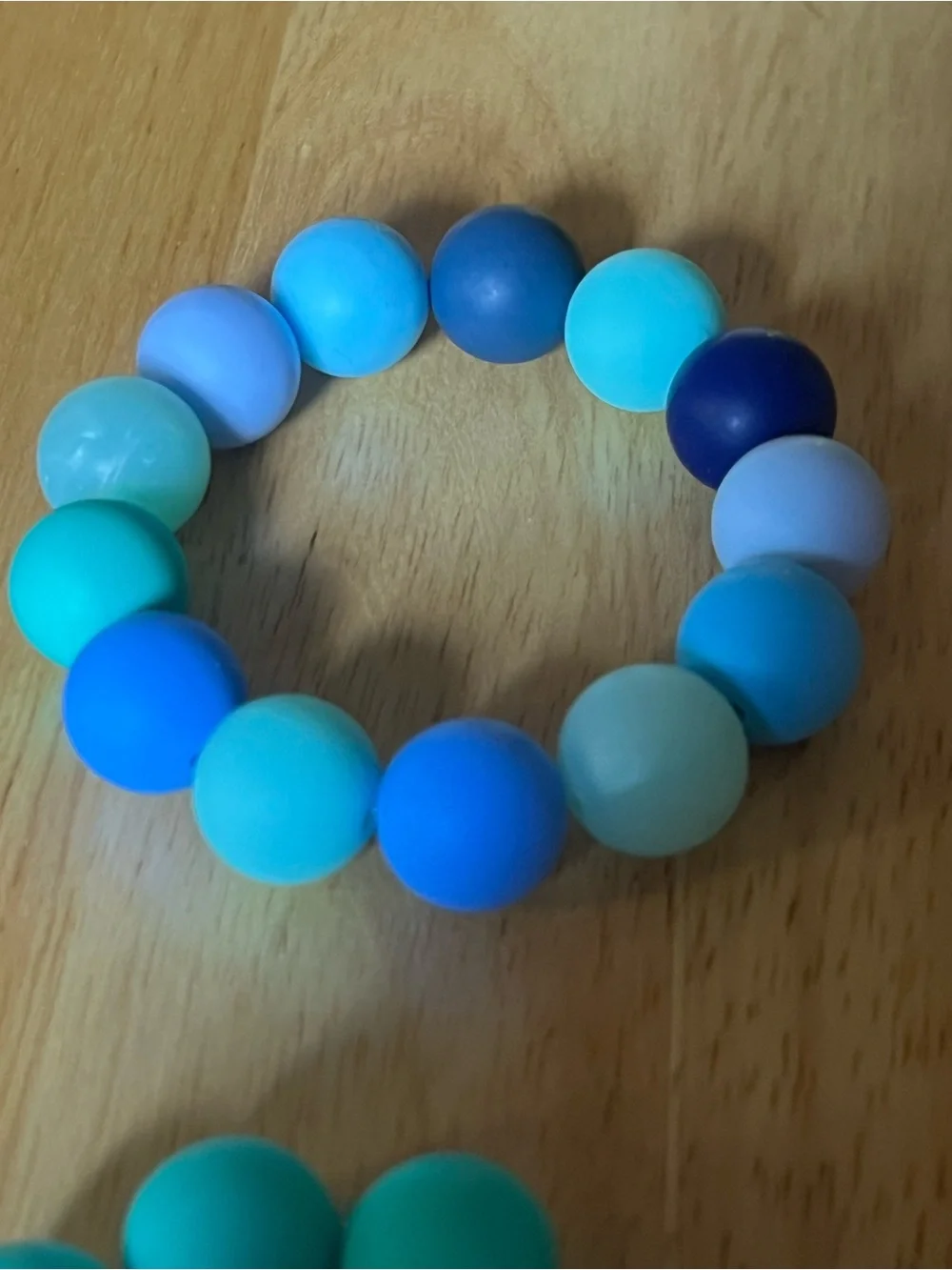 Kids Turquoise Beaded Bracelet with Faith Charm B154